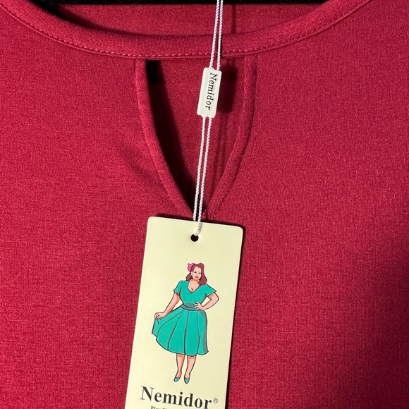 NWT Nemidor Women's Short Sleeve Plus Size Plain T-Shirt dress SZ 18 - Picture 8 of 10